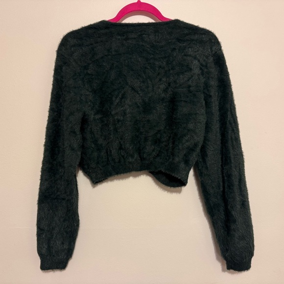 Savage x Fenty Botanical Green Fluff It Up Crop Top Fuzzy Bolero Sweater Sz. 1X - Picture 7 of 8